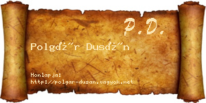 Polgár Dusán névjegykártya